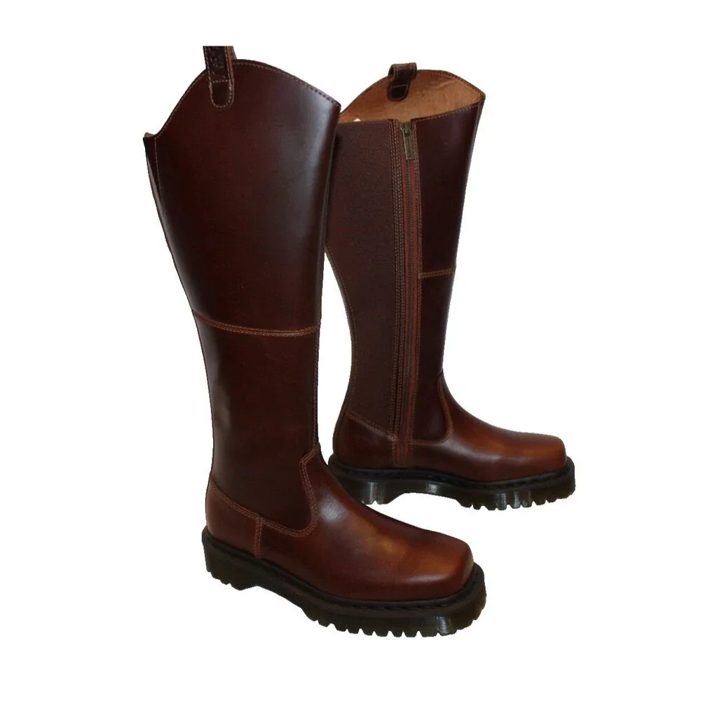 Dr. Martens Women's Amaayah Hi Orleans Tall Riding Boots Butterscotch Brown 7